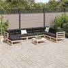 vidaXL Set Divani da Giardino 9 pz con Cuscini Legno Massello di Pino