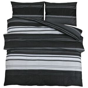 vidaXL Set Copripiumino Nero e Bianco 135x200 cm in Cotone