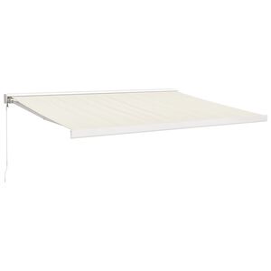 vidaXL Tenda da Sole Retrattile Crema 4x3 m in Tessuto e Alluminio