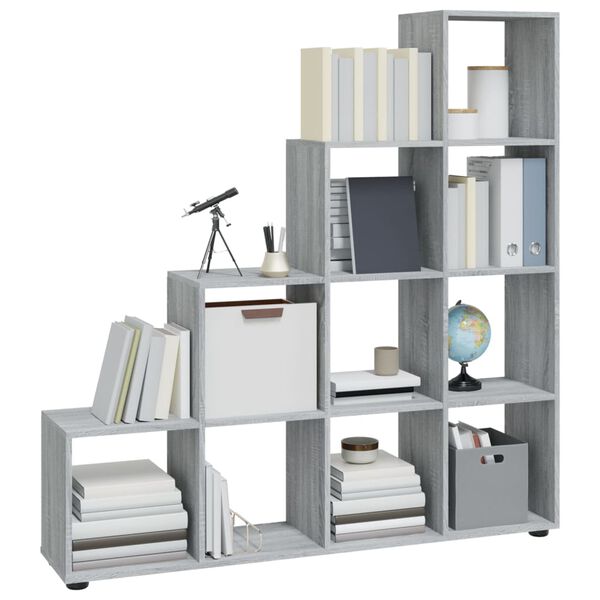 vidaXL Libreria a Scala Grigio Sonoma 142 cm in Legno Multistrato