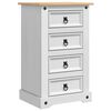 vidaXL Comodino Corona Bianco 53 x 39 x 84 cm Pino massello