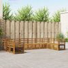 vidaXL Set divani 10 pcs Naturale Legno di Acacia Massello