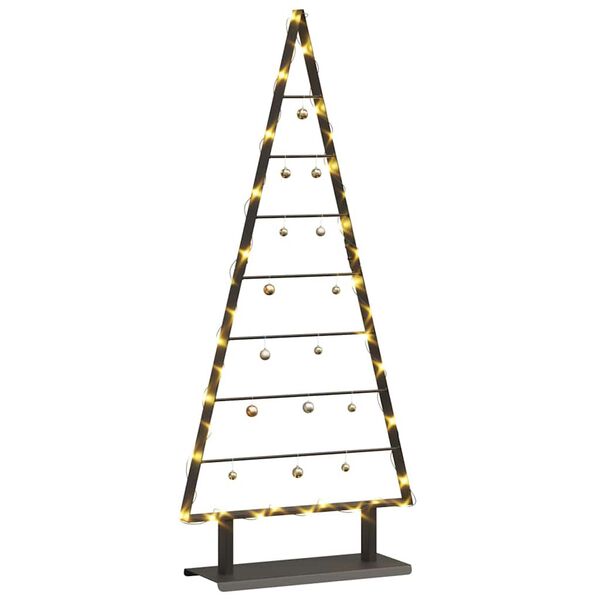 vidaXL Albero di Natale in metallo con supporto Nero 125 cm Acciaio