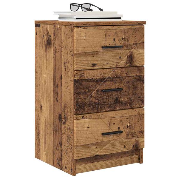 vidaXL Armadio da Notte con cassetto Legno vecchio 38 x 38 x 66 cm