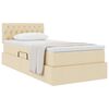 vidaXL Letto con contenitore e materasso Crema 90 x 190 cm
