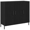 vidaXL Credenza Rovere Nero 90 x 34 x 80 cm Legno multistrato