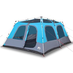 vidaXL Tenda Familiare a Cupola 10 Persone Blu a Rilascio Rapido