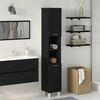 vidaXL Mobile da Bagno Rovere Nero 30 x 30 x 179 cm Legno multistrato