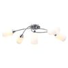 vidaXL Lampadario Paralumi in Ceramica 5 Lampadine E14 Bianco a Cono
