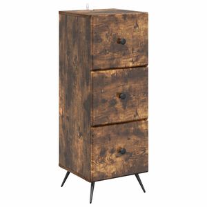 vidaXL Mobile con Cassetti Rovere Fumo 33 x 34,5 x 90 cm