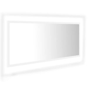 vidaXL Specchio da Bagno con LED Bianco 100x8,5x37 cm in Acrilico