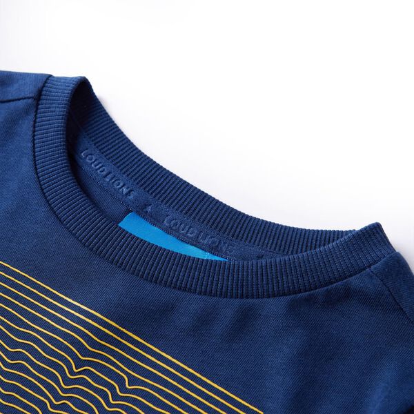 Maglietta da Bambino a Maniche Lunghe Blu Marino 140