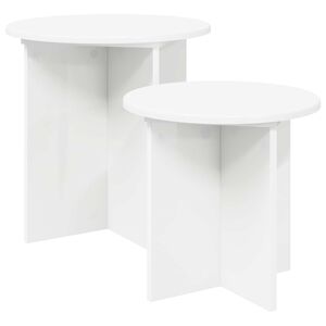 vidaXL Set tavolini 2 pz Bianco &Oslash; 45 x 45 cm Legno ingegnerizzato