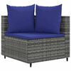 vidaXL Set Divano da Giardino 5 pz con Cuscini Grigio in Polyrattan