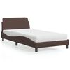 vidaXL Letto con Materasso Dover Marrone 100x200cm in Similpelle