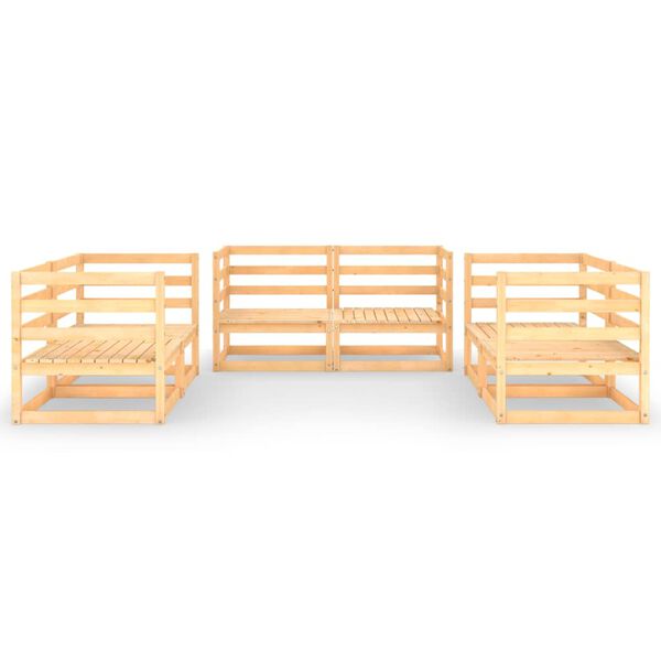 vidaXL Set Divani da Giardino 6 pz in Legno Massello di Pino
