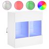 vidaXL Mobile TV a Parete con Luci LED Bianco 58,5x30x60,5 cm