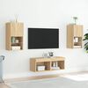 vidaXL Mobili TV a Muro 4pz con Luci LED Rovere Sonoma