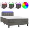 vidaXL Letto a Molle con Materasso e LED Grigio Scuro 120x200 cm