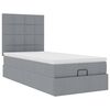 vidaXL Pouf Letto con Materasso Grigio Chiaro 100x200 cm in Tessuto