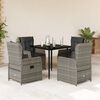 vidaXL Set da Pranzo da Giardino 5 pz con Cuscini in Polyrattan Grigio