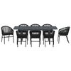 vidaXL Set da Pranzo per Giardino 9 pcs Nero polyrattan
