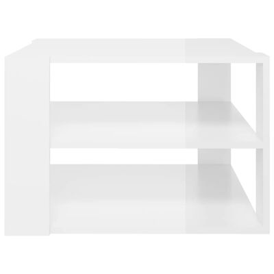vidaXL Tavolino da Caffè Bianco Lucido 60x60x40 cm in Truciolato