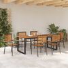 vidaXL Set da Pranzo per Giardino 7 pcs Nero Legno di Acacia Massello
