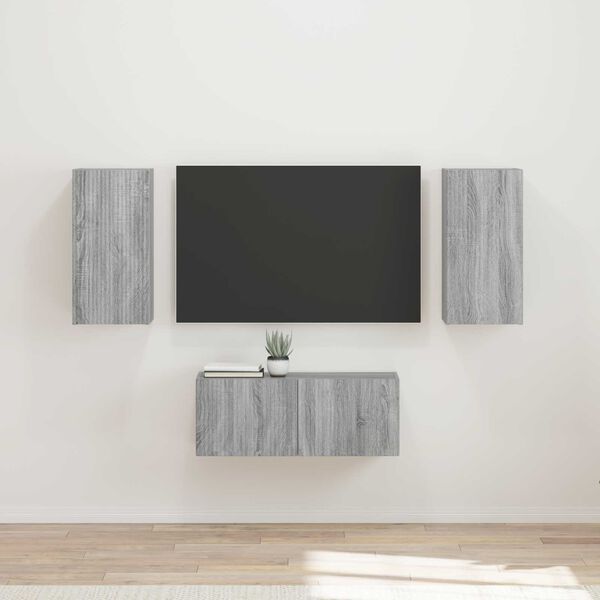vidaXL Set mobile TV 6 pcs Grigio Sonoma Legno multistrato