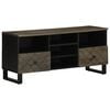 vidaXL Mobile Porta TV Nero 100x33x46 cm in Legno Massello di Mango