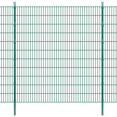 Pannelli per recinzione da giardino con pali 2008x2230 mm 16 m Verde