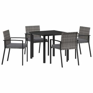 vidaXL Set da Pranzo per Giardino 5 pcs Grigio