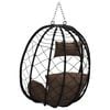 vidaXL Sedia uovo sospesa Caff&egrave; 91,5 x 60 x 110 cm polyrattan