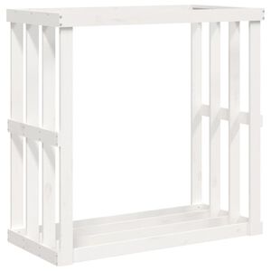 vidaXL Portaceppi da Esterno Bianco 108x52x106 cm Legno Massello Pino