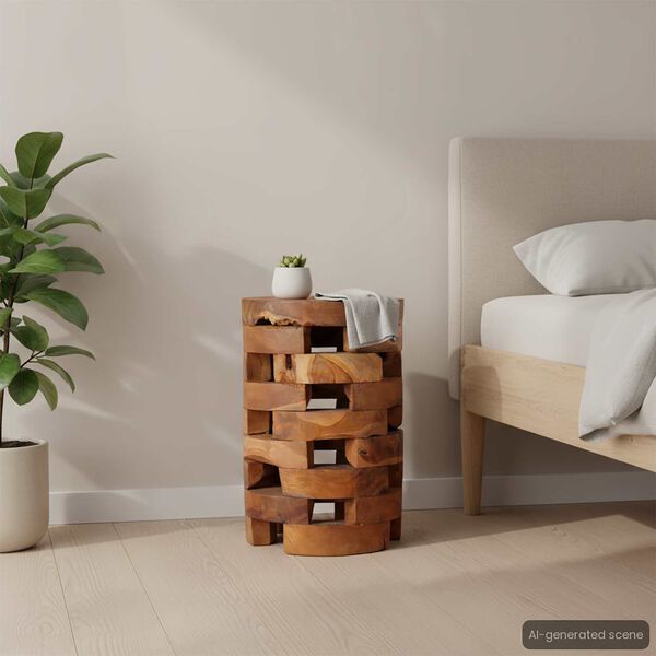 vidaXL Comodino 30x30x45 cm in Legno Massello di Teak