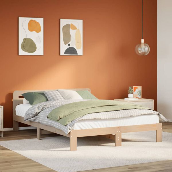 vidaXL Letto senza Materasso 120x190 cm in Legno Massello di Pino