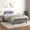 vidaXL Letto a Molle con Materasso e LED Grigio Chiaro 120x190 cm Velluto