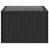vidaXL Tavolo da giardino con piano in vetro nero 55x55x37 cm in polyrattan