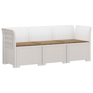 vidaXL Divano da giardino 3 posti con cuscini in look rattan PP Bianco