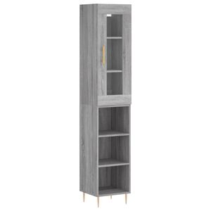 vidaXL Credenza Grigio Sonoma 34,5x34x180 cm in Legno Multistrato