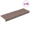 vidaXL Tappetini per scale autoadesivi 10 pz 65x21x4 cm Marrone Chiaro Bordo rettangolare