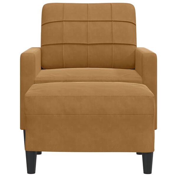 vidaXL Poltrona con Poggiapiedi Marrone 60 cm in Velluto
