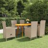 vidaXL Set Mobili da Pranzo per Giardino 7 pz Beige