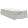 vidaXL Struttura letto con materasso 2 pcs Grigio chiaro Velluto
