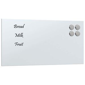 vidaXL Lavagna Magnetica a Parete Bianca 40x20 cm Vetro Temperato