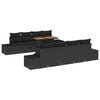 vidaXL Set Divano da Giardino 9 pz Nero 100 x 55 x 73 cm polyrattan