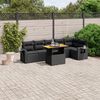 vidaXL Set Divani da Giardino con Cuscini 7pz Nero Polyrattan