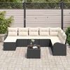 vidaXL Set di divani con cuscino 9 pcs Nero e Bianco polyrattan