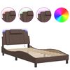 vidaXL Giroletto Viana con LED senza Materasso Marrone 100x200 cm