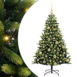 vidaXL Albero di Natale Artificiale Pieghevole 150 LED Verde 120 cm